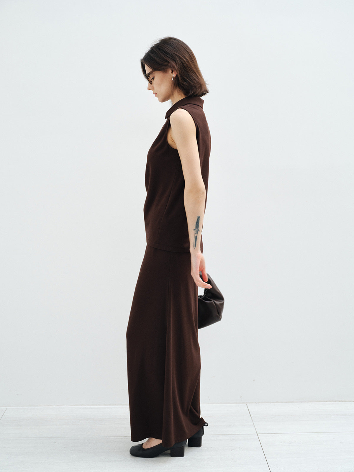 Women's Ruched Maxi Column Skirt