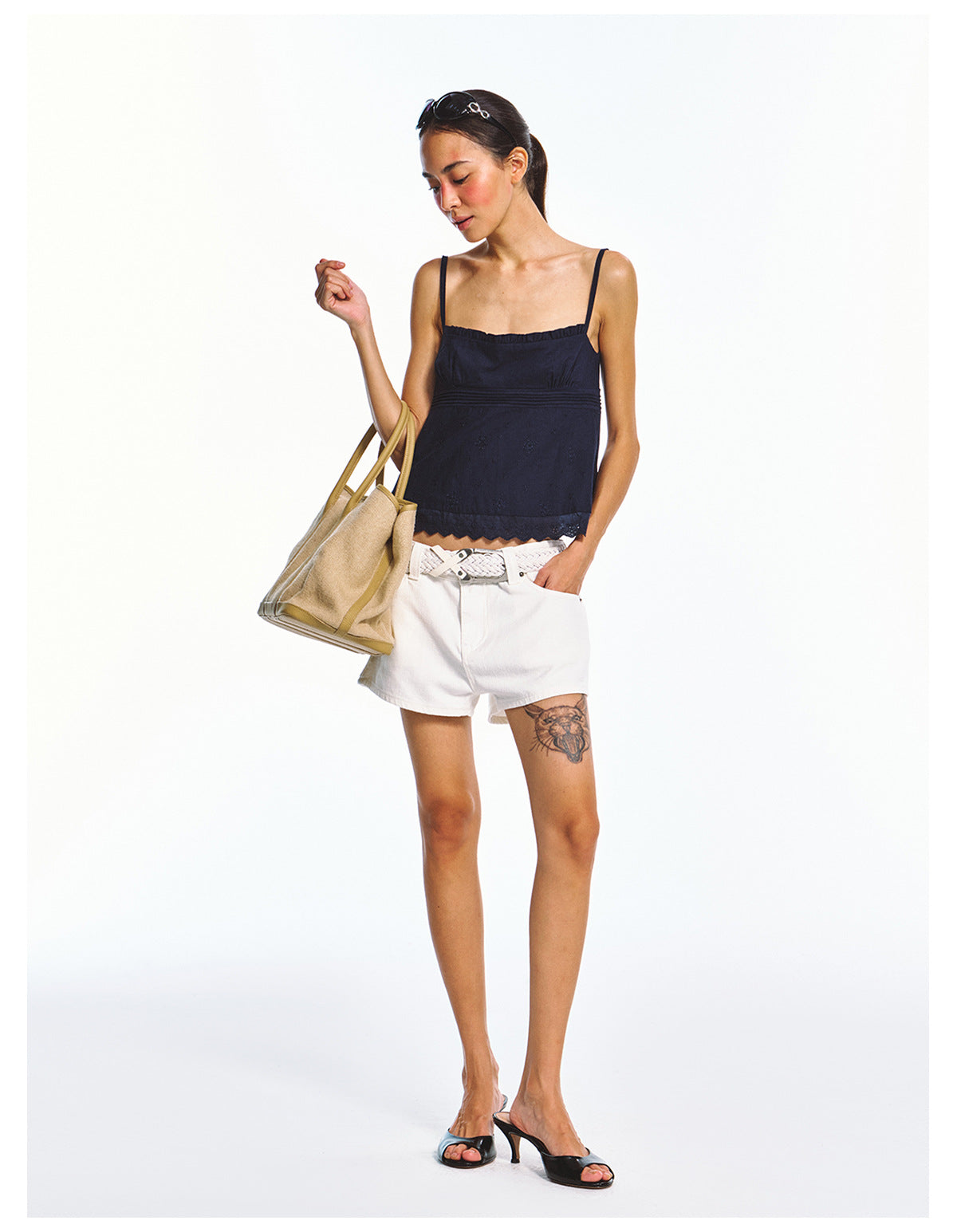 Linen-cotton Beautiful Vintage Style Embroidered Camisole Top