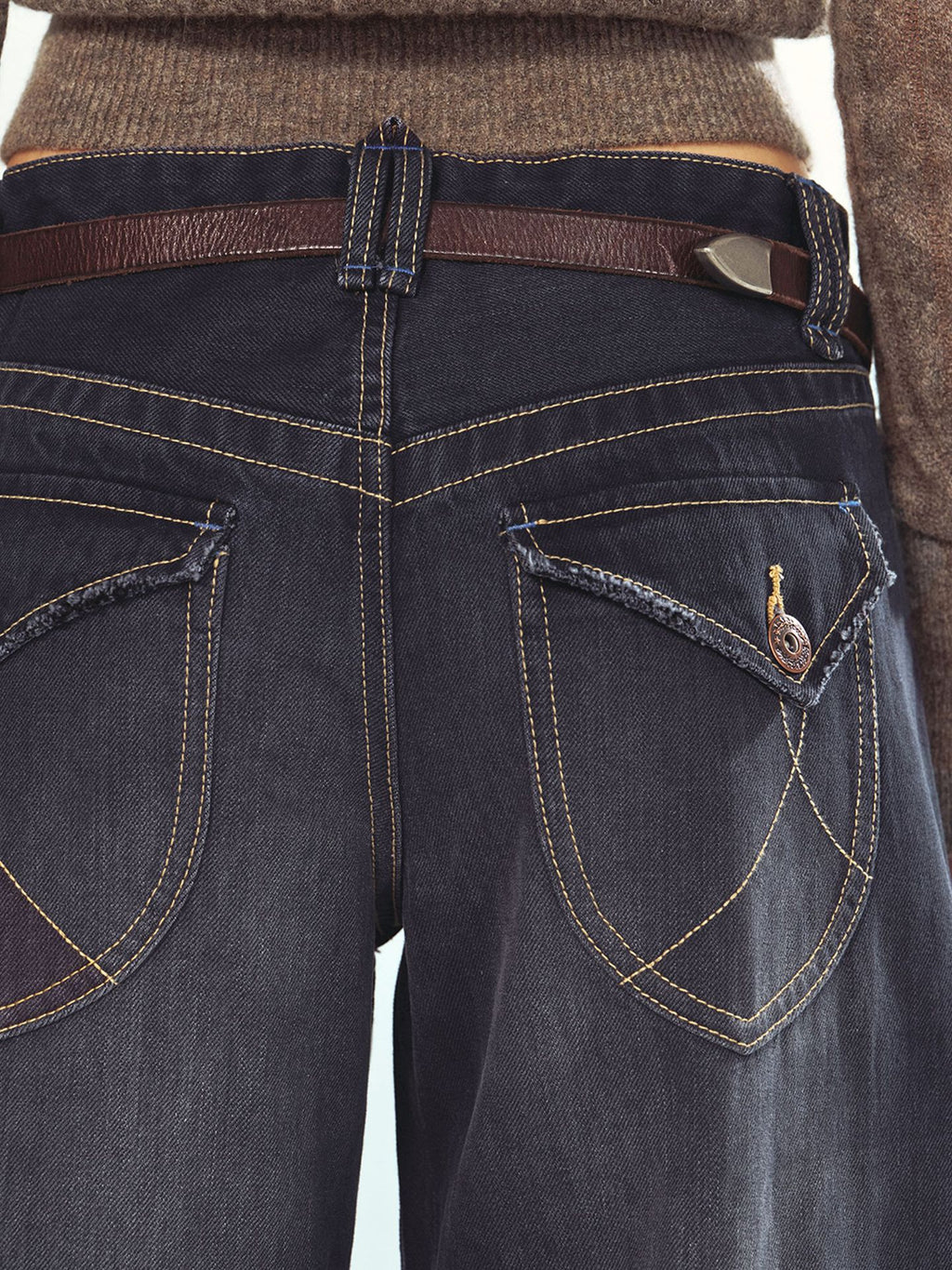 Vintage Washed Heavy-duty Jeans