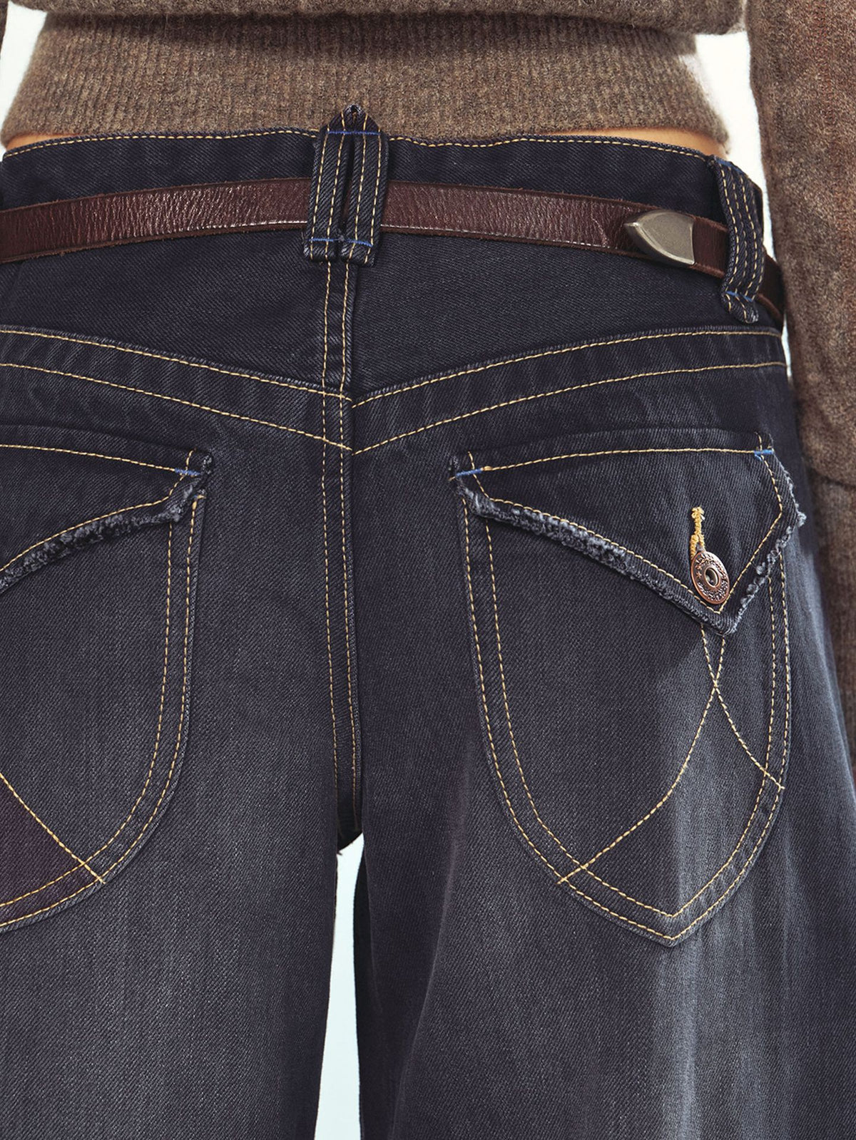 Vintage Washed Heavy-duty Jeans