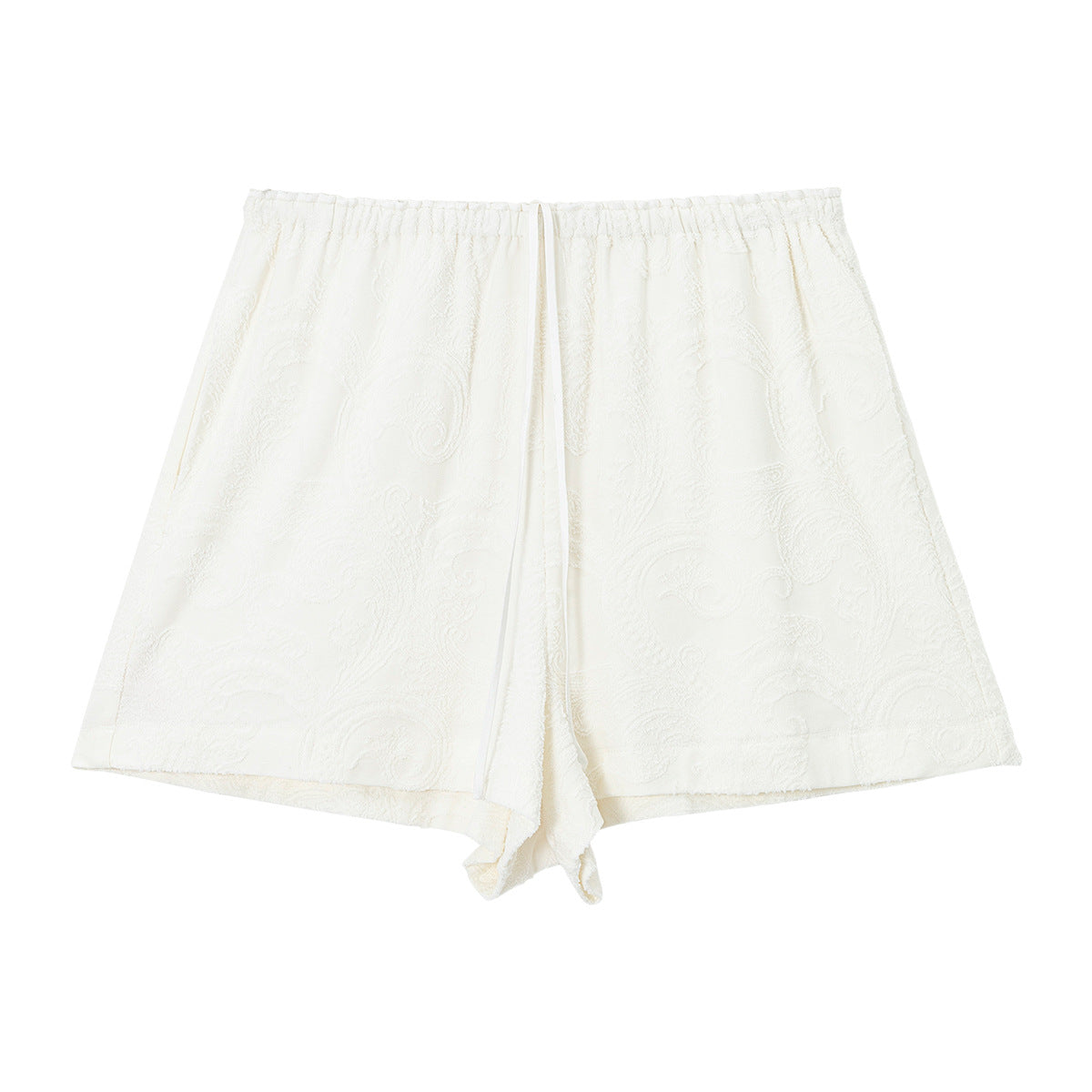 Relaxed Embroidered Drawstring Lounge Shorts