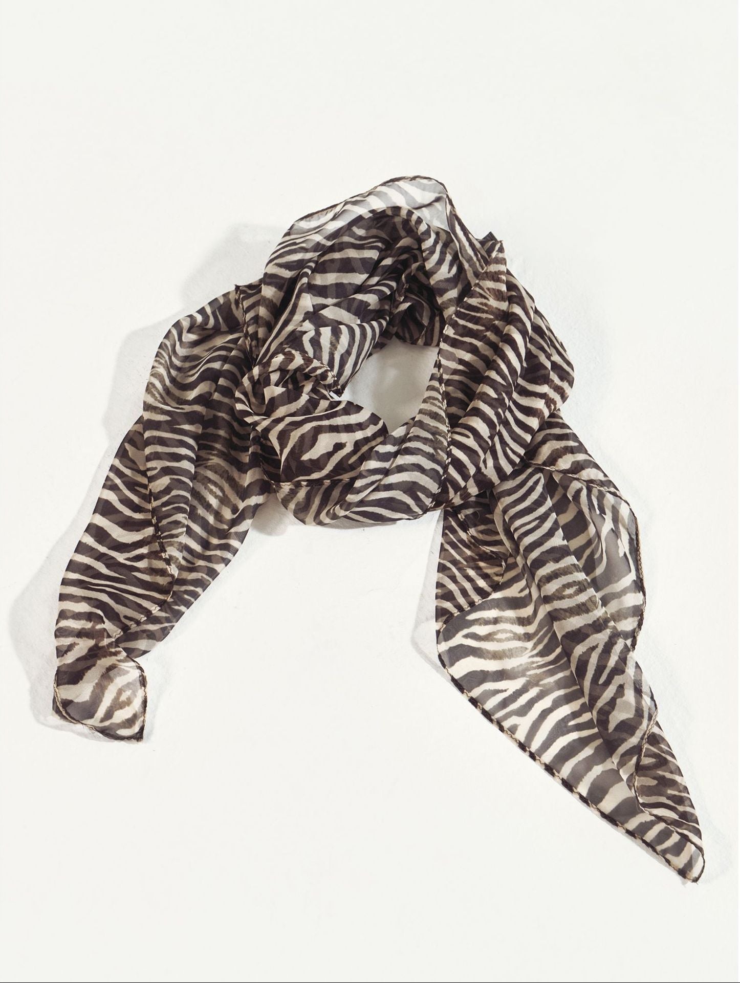 Leopard & Zebra Printed Ribbon Scarf