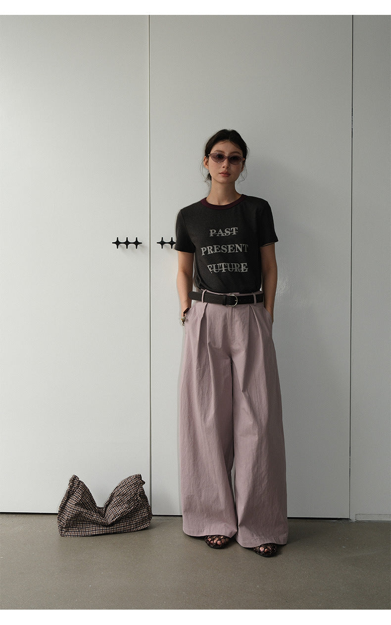 Pleated Casual Wide-leg Pants
