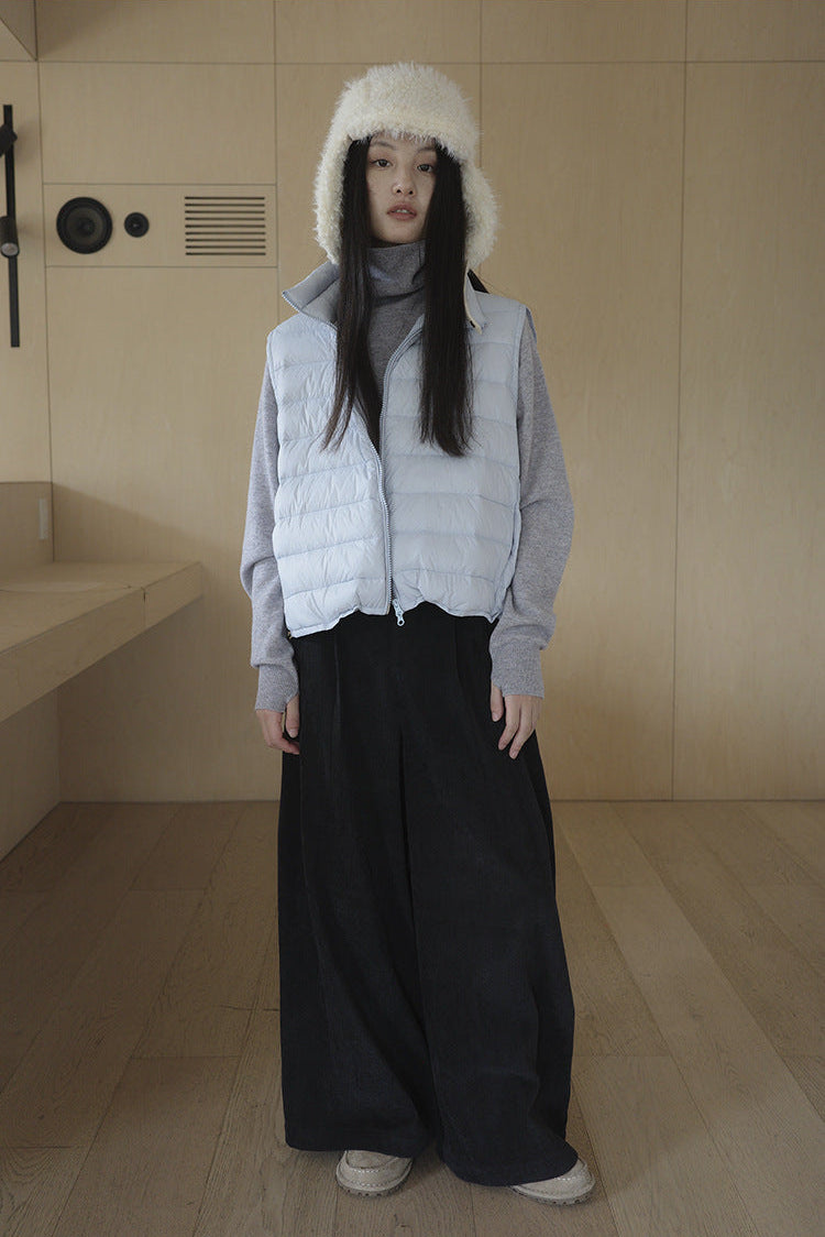 High-Waist Casual Pleated Wide-Leg Pants