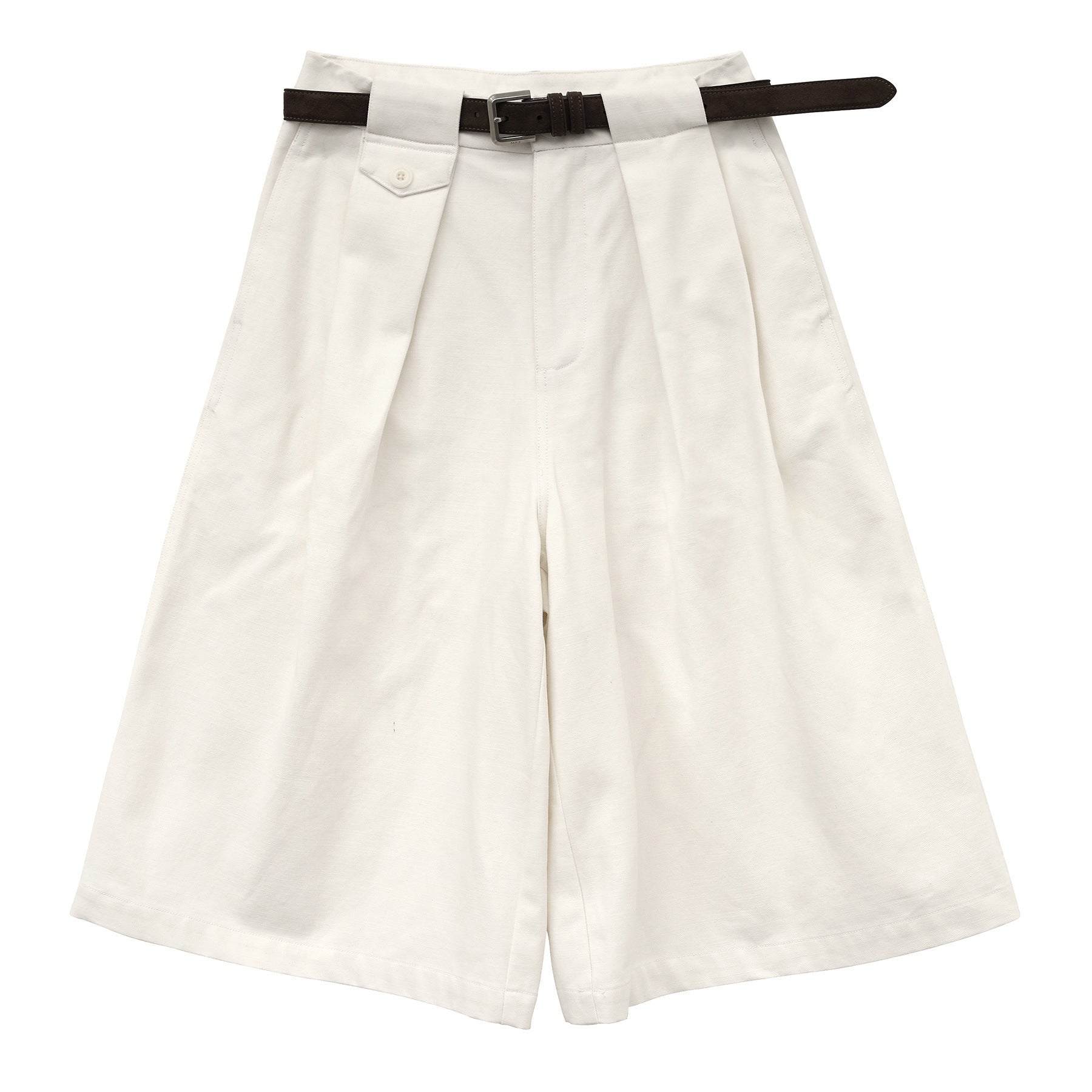 Pleated Wide-Leg Baggy Dress Shorts