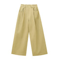 High-Rise Wide-Leg Smooth Cotton Trousers