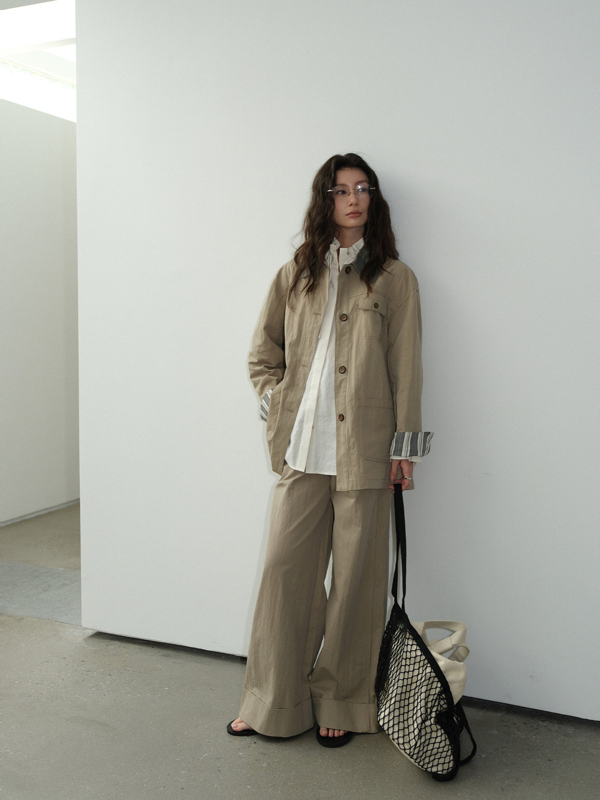 Long Rolled-Edge Straight-Leg Women's Pants