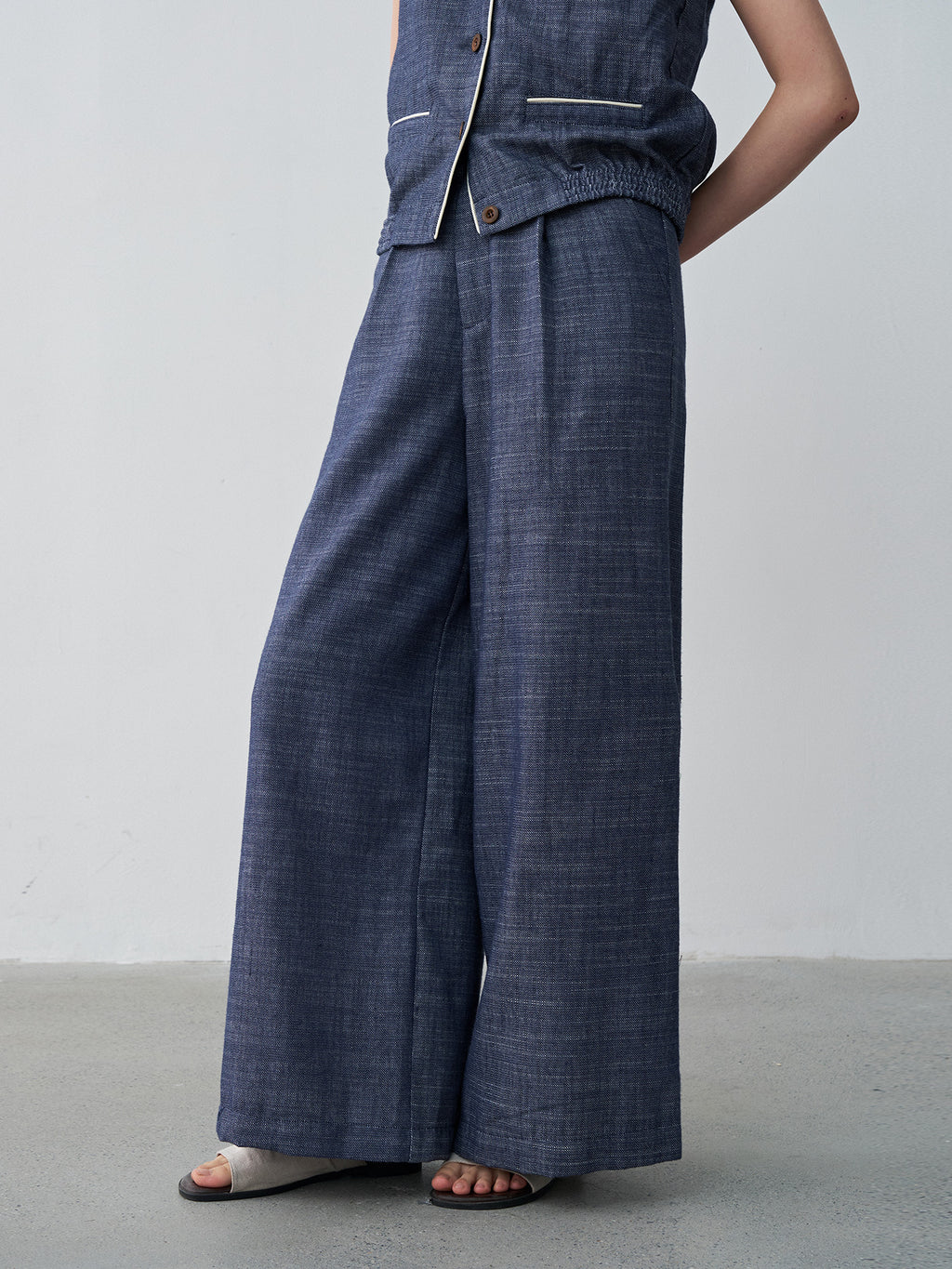 Cotton-Linen Comfortable Wide-Leg Commuter Pants