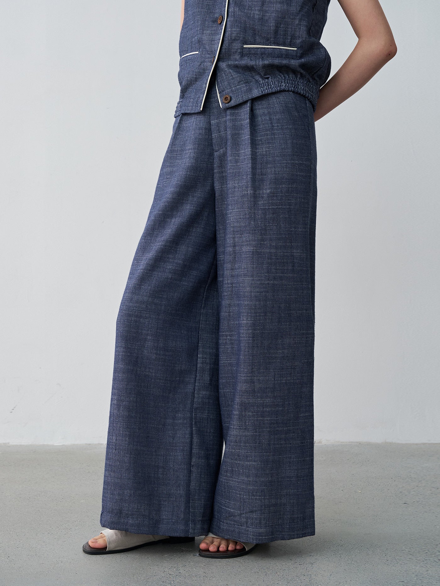 Cotton-Linen Comfortable Wide-Leg Commuter Pants