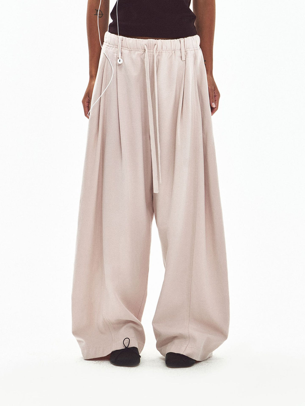 Comfortable Drape Drawstring Elastic Waist Casual Pants
