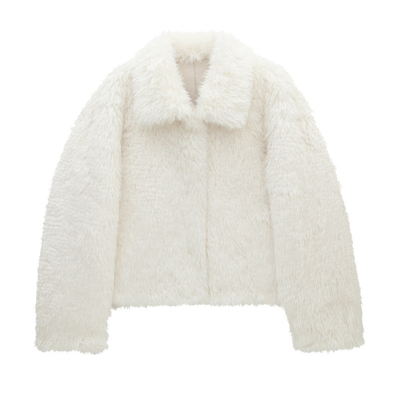 Cropped Faux Fur Fluffy Jacket