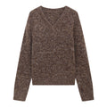 Tulle V-neck Thick Warm Mohair Sweater