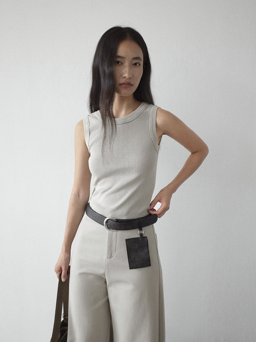 Cotton Slim-fit Knit Smooth Tank Top