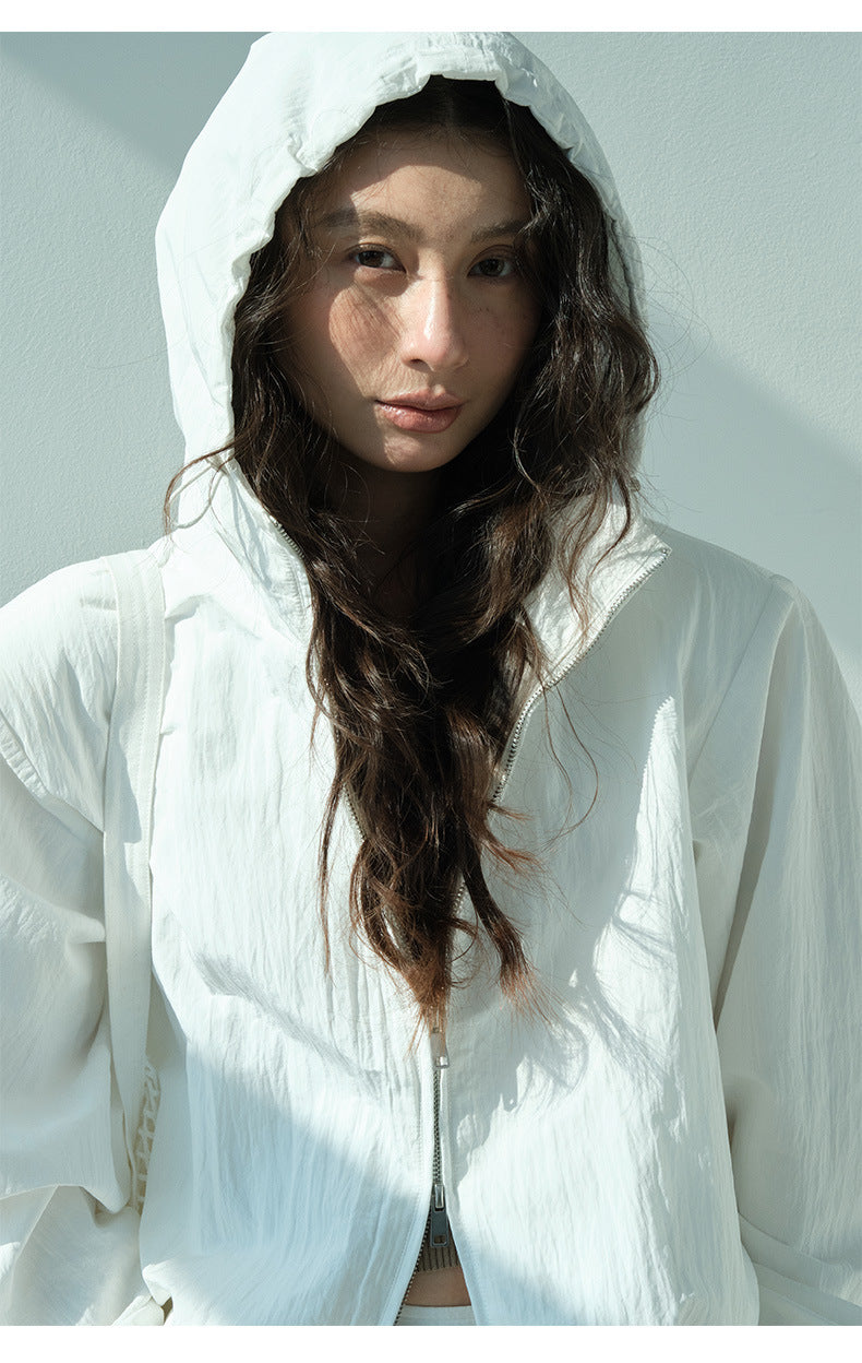Double-Zipper Design Plush Functional Hooded Jacket