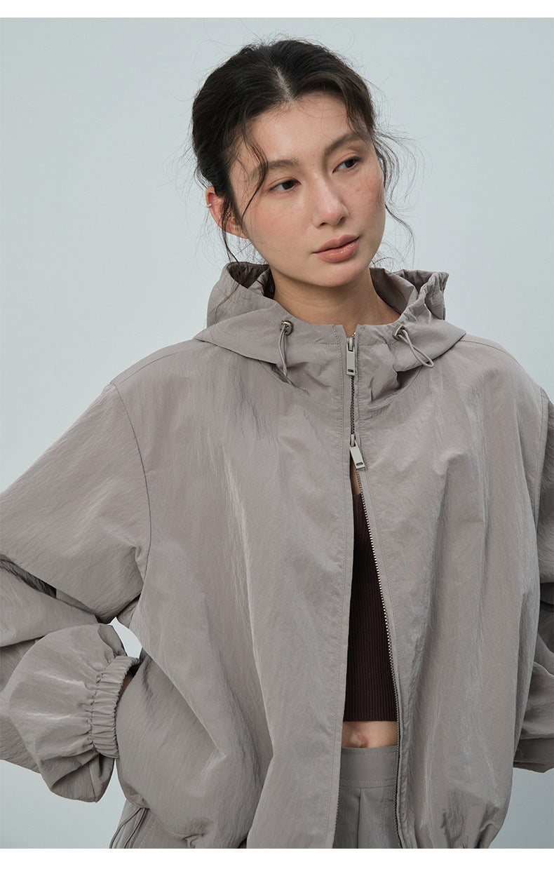 Double-Zipper Design Plush Functional Hooded Jacket