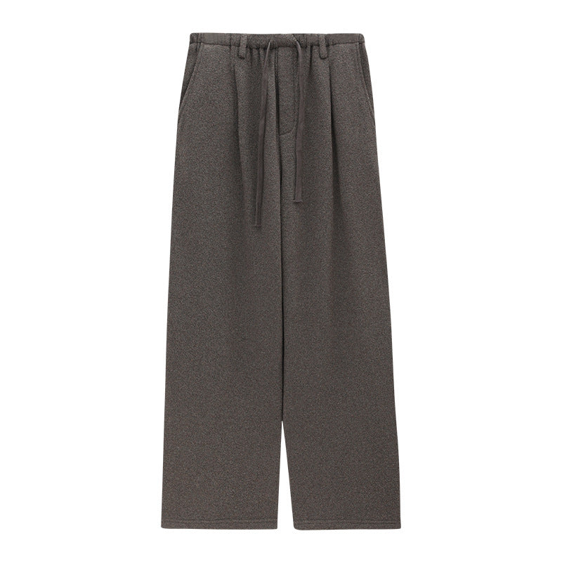Textured Knit Wide Leg Drawstring Pants