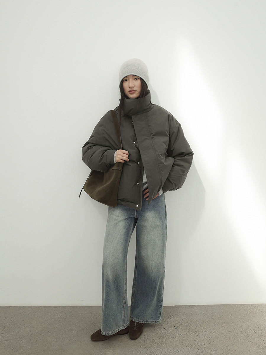 High-Rise Straight-Leg Washed Jeans