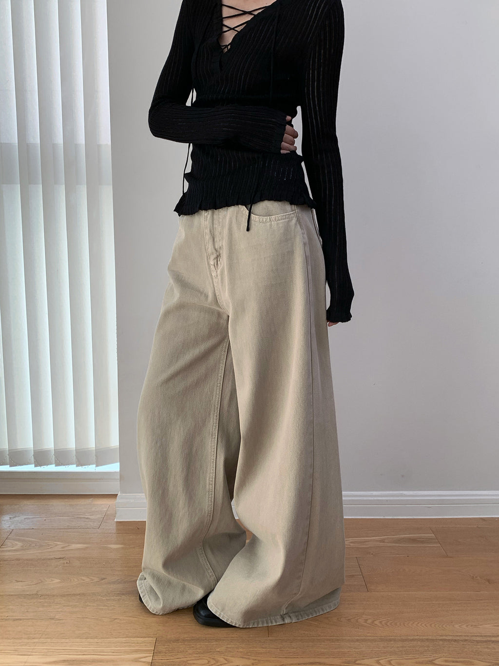 Wide-leg Baggy Casual Jeans