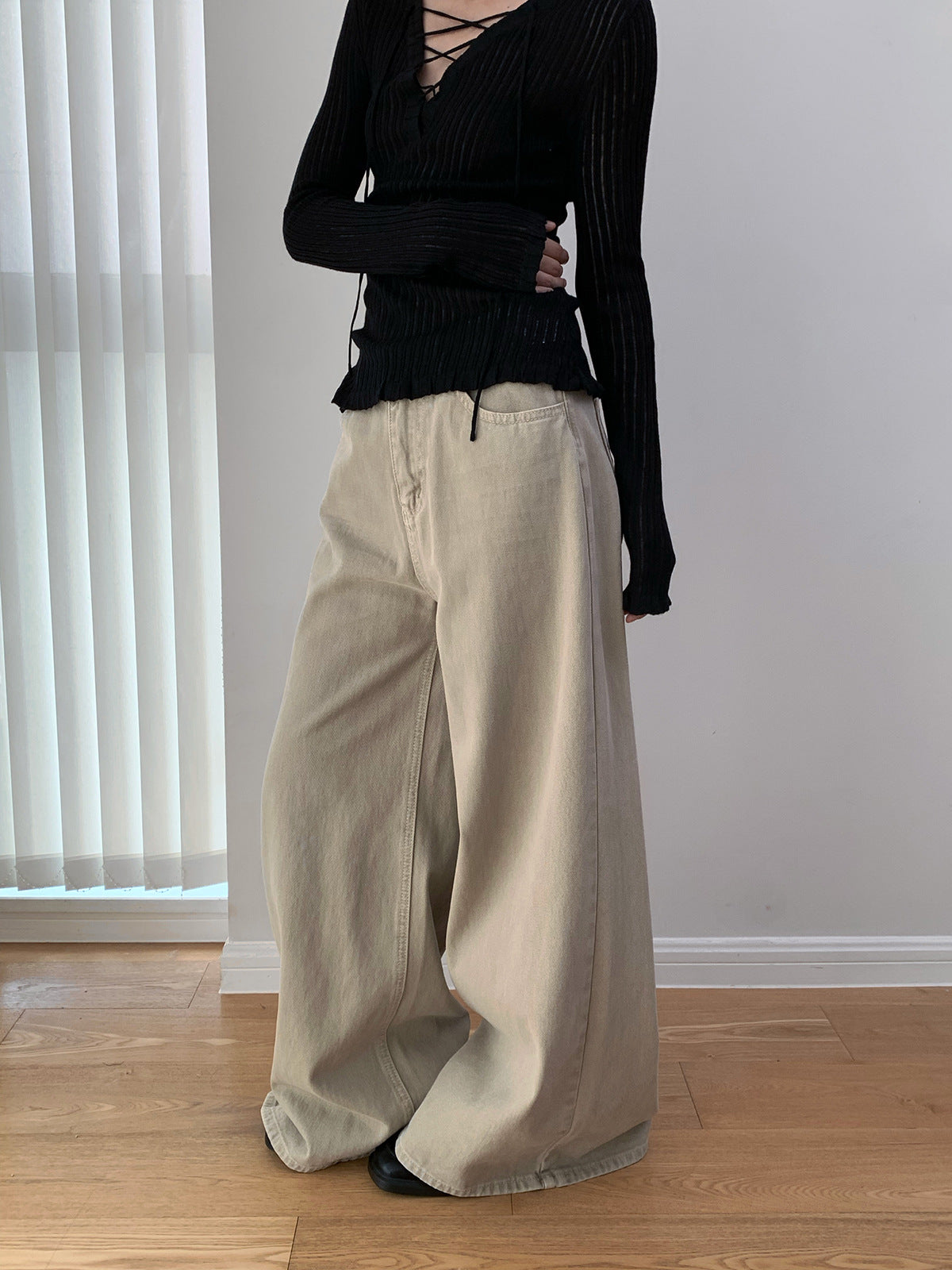 Wide-leg Baggy Casual Jeans