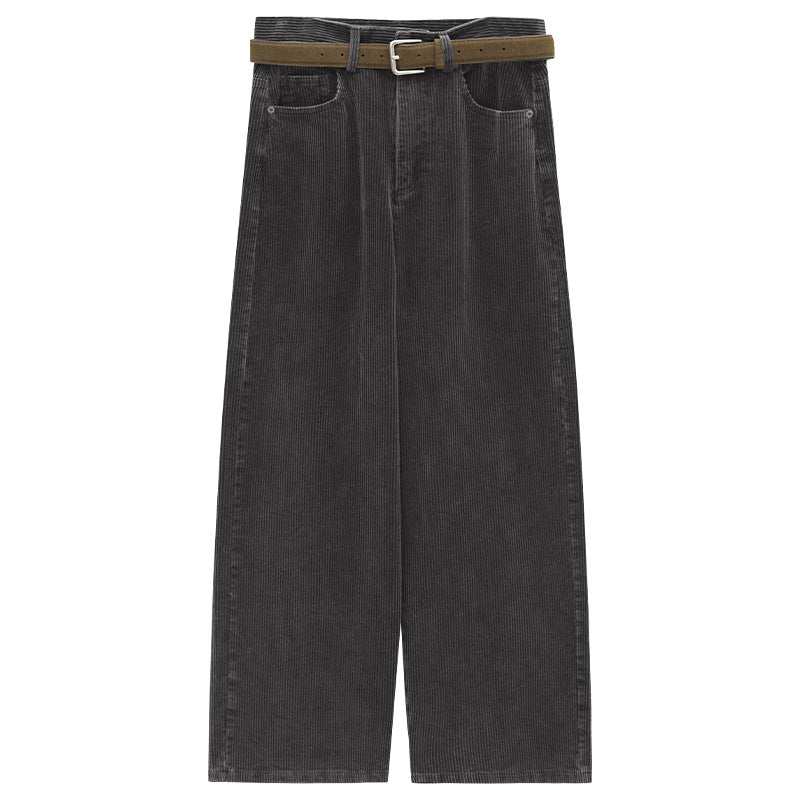 Straight-Leg Corduroy Casual Pants