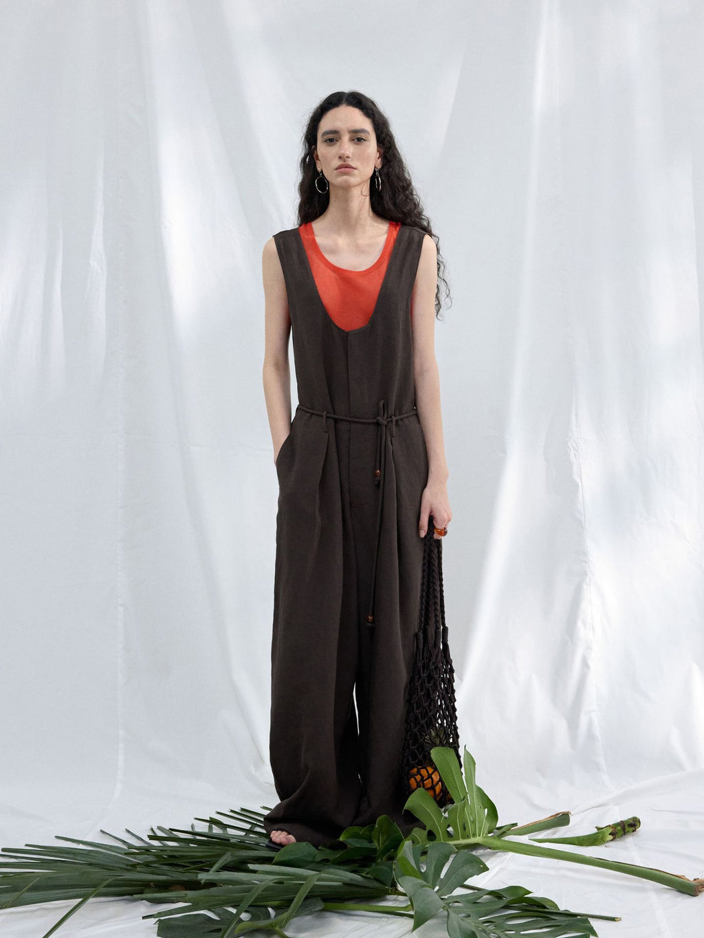 Tencel Linen Blend U-neck Jumpsuit