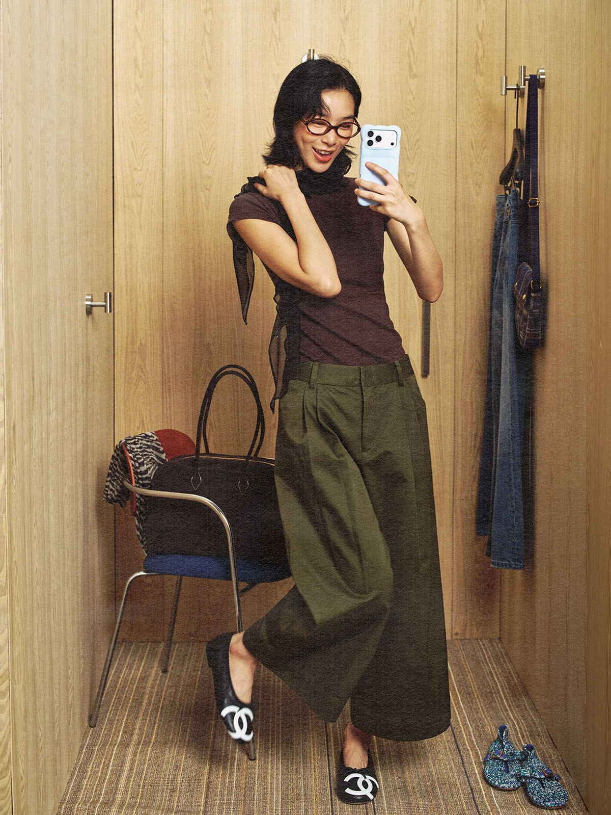 Cropped Casual Pleated Pants