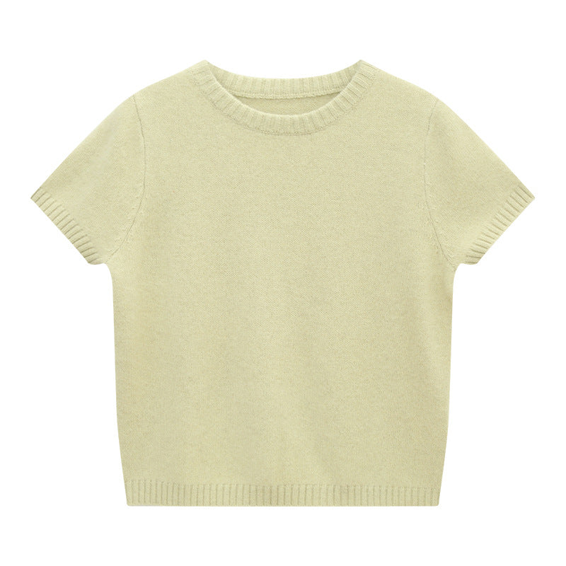 Short-sleeve Wool Sweater