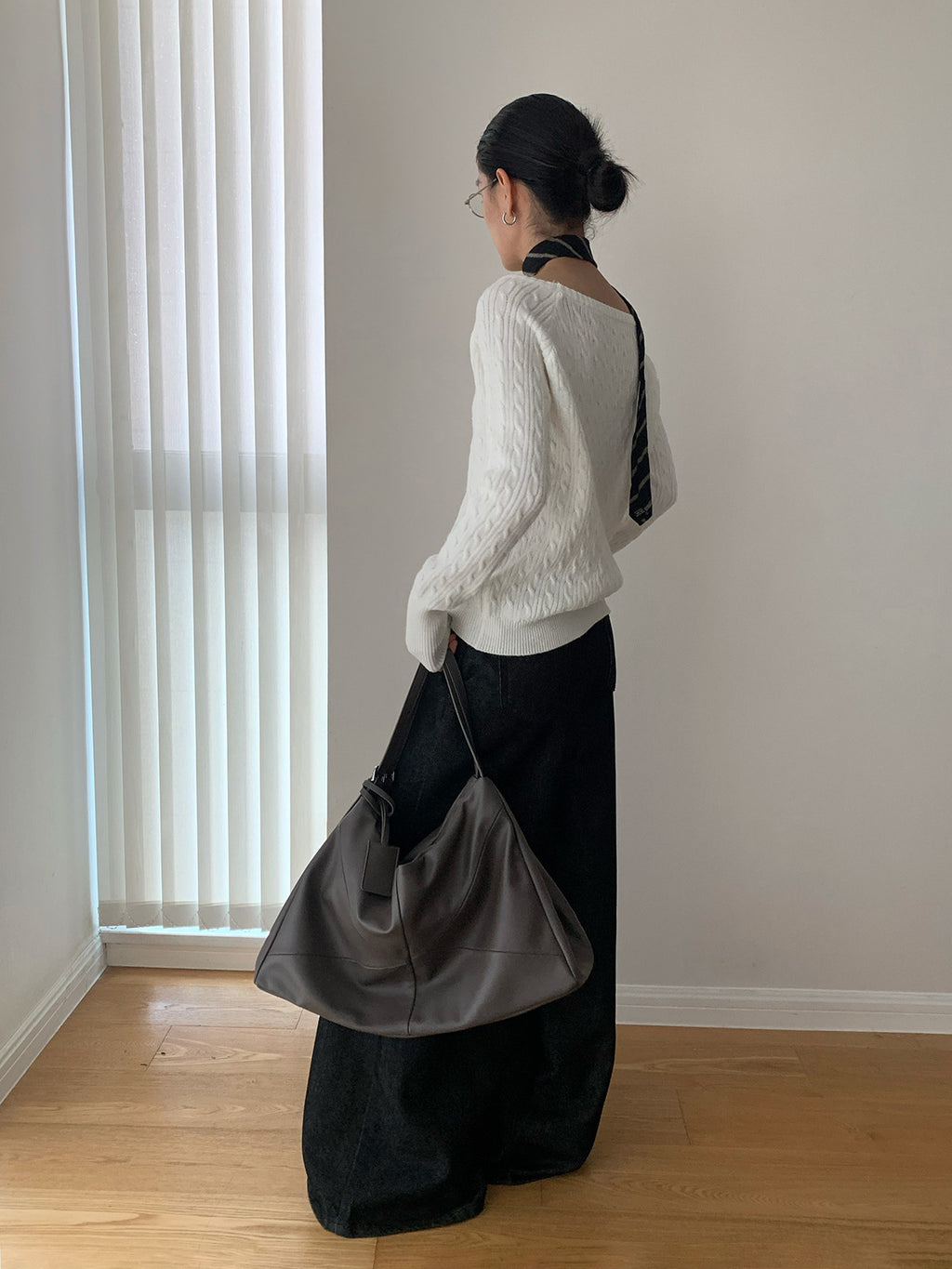 Boat Neck Off-Shoulder Knitted Sweater