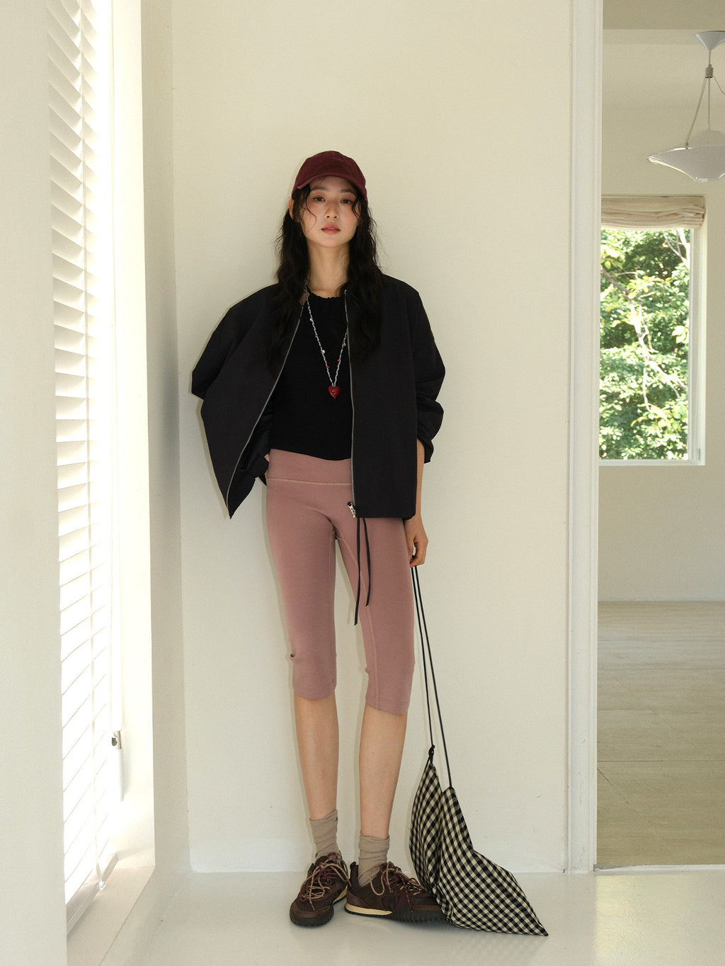 Backless Cotton Knit Drawstring Halter Neck Camisole Top