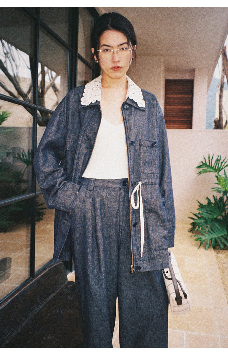 Linen Straight-Leg Loose Pants