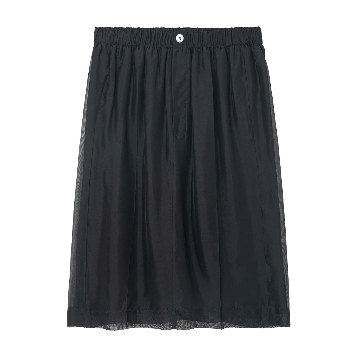 Matte Glossy Organza Mulberry Silk Elastic Waist Drape Skirt